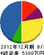 高田商会 貸借対照表 2012年12月期