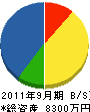 斉藤工業所 貸借対照表 2011年9月期