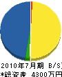 広澤建設 貸借対照表 2010年7月期