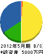 芹澤建設 貸借対照表 2012年5月期