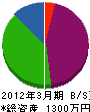穴井電工 貸借対照表 2012年3月期