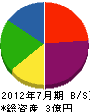 仲川商事 貸借対照表 2012年7月期