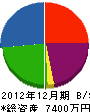 柴田組 貸借対照表 2012年12月期