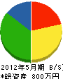 浅井電気商会 貸借対照表 2012年5月期