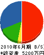 穴田板金工業 貸借対照表 2010年6月期