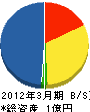 湘南建設 貸借対照表 2012年3月期