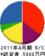 篠田建設 貸借対照表 2011年4月期