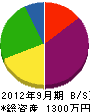 渡辺土木 貸借対照表 2012年9月期