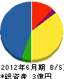 ミヅホ建設 貸借対照表 2012年6月期
