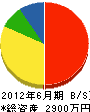 上野原建設 貸借対照表 2012年6月期