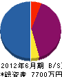 ヤマサ建工 貸借対照表 2012年6月期