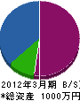 関西洗管工業 貸借対照表 2012年3月期