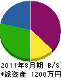 瀧川電工社 貸借対照表 2011年8月期