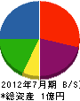 森田組 貸借対照表 2012年7月期
