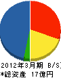 三笠電機 貸借対照表 2012年3月期