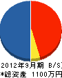 岡田電器産業 貸借対照表 2012年9月期