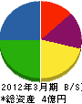 洋泉興業 貸借対照表 2012年3月期