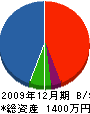 篠崎工務店 貸借対照表 2009年12月期