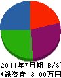 中澤ボーリング 貸借対照表 2011年7月期