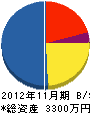 竹内ガス水道工事 貸借対照表 2012年11月期