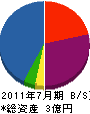 小島工作所 貸借対照表 2011年7月期