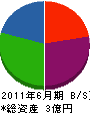 岡澤建設 貸借対照表 2011年6月期