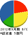 奥田商工 貸借対照表 2012年9月期