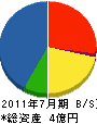 長野建設 貸借対照表 2011年7月期