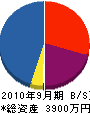 西田建設 貸借対照表 2010年9月期