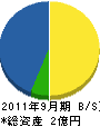 村井電気 貸借対照表 2011年9月期
