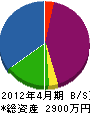 坂口電機工事 貸借対照表 2012年4月期