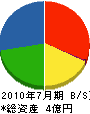 三晃商事 貸借対照表 2010年7月期