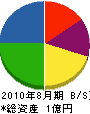 野阪建設 貸借対照表 2010年8月期