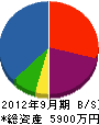 吉原電機工業所 貸借対照表 2012年9月期