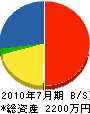 石川造園土木 貸借対照表 2010年7月期