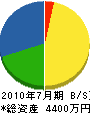 河田工業 貸借対照表 2010年7月期