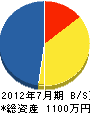 日本建築防災検査 貸借対照表 2012年7月期
