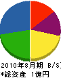 山川 貸借対照表 2010年8月期