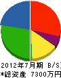 石井空調工業 貸借対照表 2012年7月期