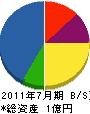 永井設備工業 貸借対照表 2011年7月期