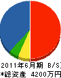 菅工務店 貸借対照表 2011年6月期
