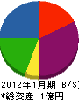 蒔田興業 貸借対照表 2012年1月期