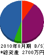 臼杵ホーム電機 貸借対照表 2010年8月期