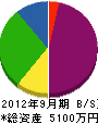 岩﨑電機 貸借対照表 2012年9月期