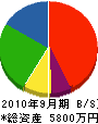 新田電業 貸借対照表 2010年9月期