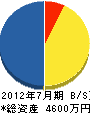 広澤建設 貸借対照表 2012年7月期
