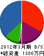 岩崎造園 貸借対照表 2012年3月期