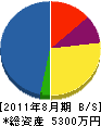 ウエノ 貸借対照表 2011年8月期