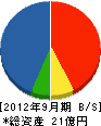 九州機電 貸借対照表 2012年9月期