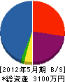 神尾組 貸借対照表 2012年5月期